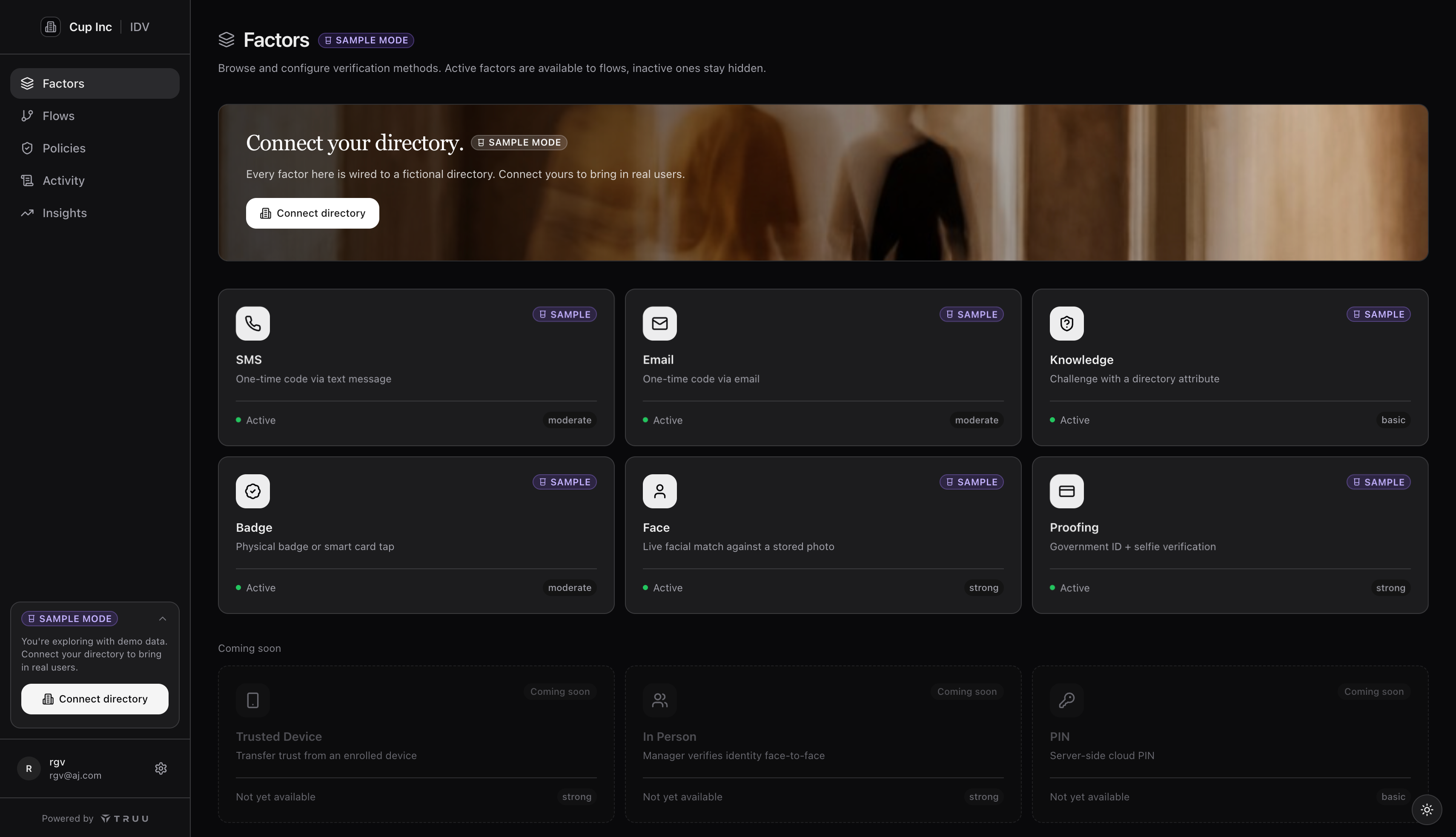 TOTAL IDV setup screen
